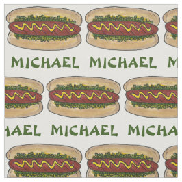 Personalisierter Name Hot Dog Mustard Relish Picni Stoff