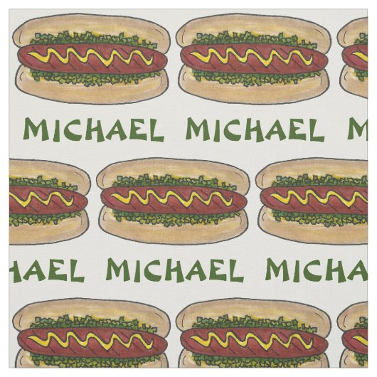 Personalisierter Name Hot Dog Mustard Relish Picni Stoff (Muster)