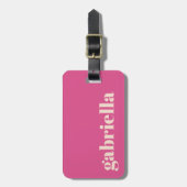 Personalisierter Name: Hot Pink Bold Typografy Gepäckanhänger (Vorderseite vertikal)