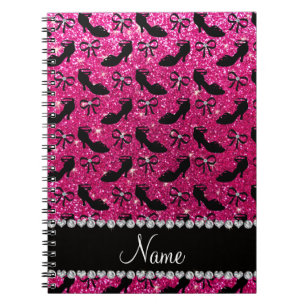 Personalisierter Name Hot Pink Glitzer extravagant Notizblock