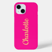Personalisierter Name Hot Pink Orange Case-Mate iPhone Hülle (Rückseite)