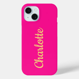 Personalisierter Name Hot Pink Orange Case-Mate iPhone Hülle