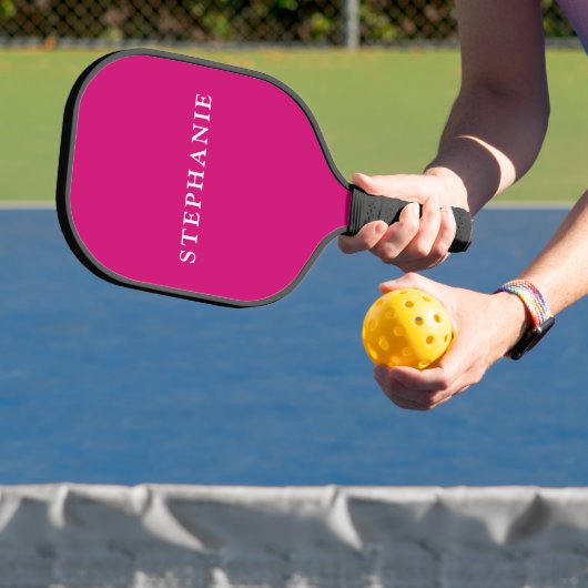 Personalisierter Name (Hot Pink) Pickleball Schläger (InSitu)