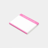 Personalisierter Name Hot Pink Post Hinweise Post-it Klebezettel (angewinkelt)