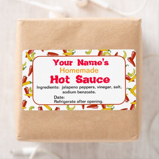 Personalisierter Name Hot Sauce Labels Chili Papri (Insitu)
