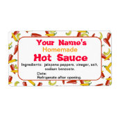 Personalisierter Name Hot Sauce Labels Chili Papri (Vorne)