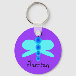 Personalisierter Name Hübsch Blue Butterfly Schlüsselanhänger