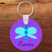 Personalisierter Name Hübsch Blue Butterfly Schlüsselanhänger (Vorderseite)