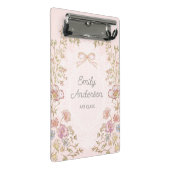 Personalisierter Name Hübsche Vintage-Blumen-Ästhe Mini Klemmbrett (Schrägansicht)