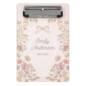 Personalisierter Name Hübsche Vintage-Blumen-Ästhe Mini Klemmbrett (Vorderseite)