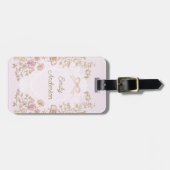 Personalisierter Name Hübsche Vintage-Blumen Flora Gepäckanhänger (Vorderseite horizontal)