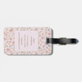 Personalisierter Name Hübsche Vintage-Blumen Flora Gepäckanhänger (Rückseite horizontal)