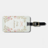 Personalisierter Name Hübsche Vintage-Blumen Flora Gepäckanhänger (Vorderseite horizontal)