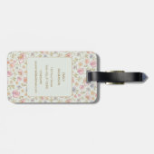 Personalisierter Name Hübsche Vintage-Blumen Flora Gepäckanhänger (Rückseite horizontal)