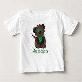 Personalisierter Name Hund Vierblättriges Kleeblat Baby T-shirt (Vorderseite)