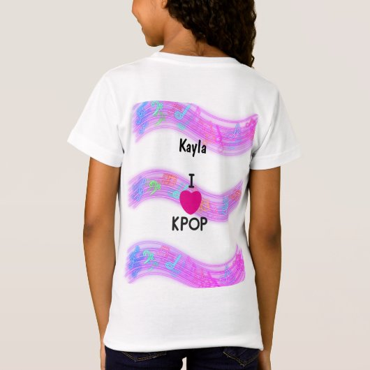 Personalisierter Name I Liebe K-Pop T-Shirt (Rückseite)