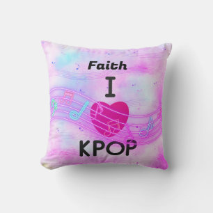 Personalisierter Name Ich liebe K-Pop Kissen