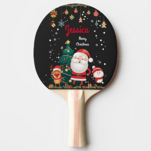Personalisierter Name Ihres Kindes, Weihnachten Tischtennis Schläger