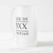 Personalisierter Name im Jahr Mattglas Bierglas (Vorderseite Links)