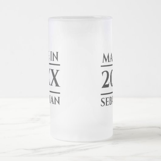 Personalisierter Name im Jahr Mattglas Bierglas (Mittel)