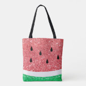 personalisierter Name Imitate Glitzer Wassermelone Tasche (Rückseite)