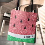 personalisierter Name Imitate Glitzer Wassermelone Tasche<br><div class="desc">niedlicher,  gürtiger Wassermelone-Designsack</div>