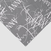 Personalisierter Name in Grau Seidenpapier (Ausschnitt)