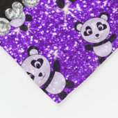 Personalisierter Name Indigo lila Glitzer Pandas Fleecedecke (Ecke)
