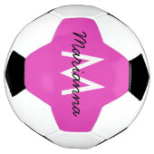 Personalisierter Name Initial Girly Bright Pink Fußball (Gedreht)