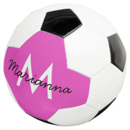 Personalisierter Name Initial Girly Bright Pink Fußball