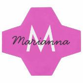 Personalisierter Name Initial Girly Bright Pink Fußball (Flach)
