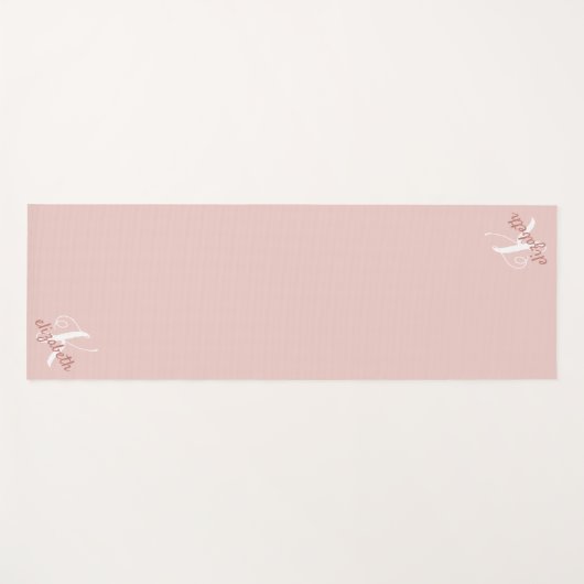 Personalisierter Name Initial Pink Monogramm Yogamatte (Vorderseite (Horizontal))