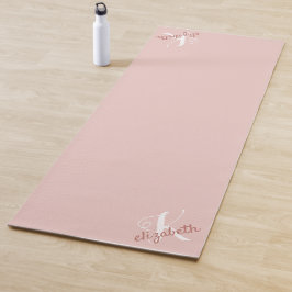Personalisierter Name Initial Pink Monogramm Yogamatte