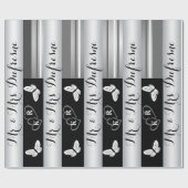 Personalisierter Name & Initialen Hochzeit/Jahrest Geschenkpapier (Flach)