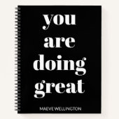 Personalisierter Name Inspiration Schwarz-weiß Notizblock (Vorderseite)