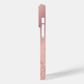 Personalisierter Name iPhone Case Rose Blush Glitz (Rückseite / Links)