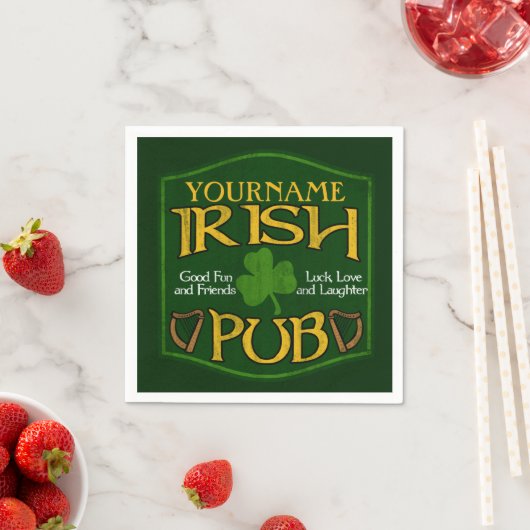 Personalisierter Name Irish Pub Paper Napkins Serviette (Beispiel)