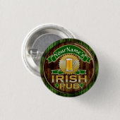 Personalisierter Name Irish Pub Sign St. Patrick's Button (Vorne & Hinten)