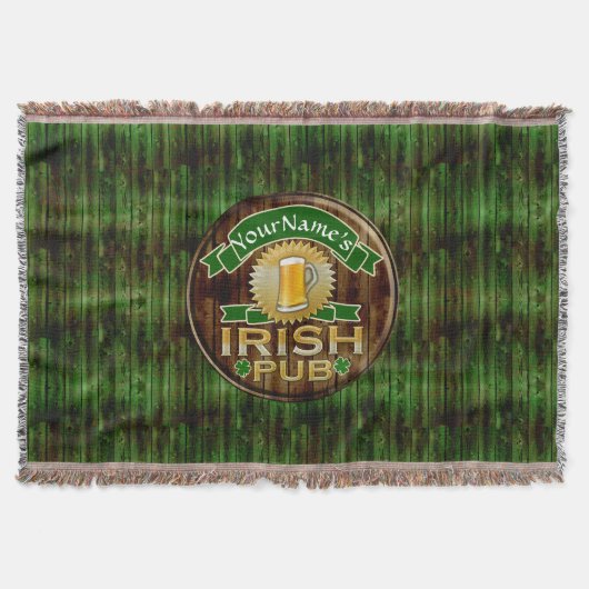 Personalisierter Name Irish Pub Sign St. Patrick's Decke (Vorderseite)