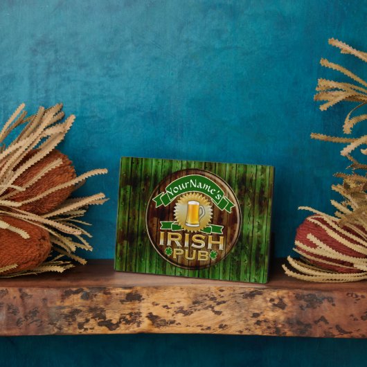 Personalisierter Name Irish Pub Sign St. Patrick's Fotoplatte (Seite)
