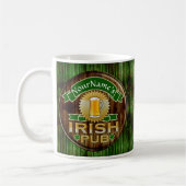 Personalisierter Name Irish Pub Sign St. Patrick's Kaffeetasse (Links)