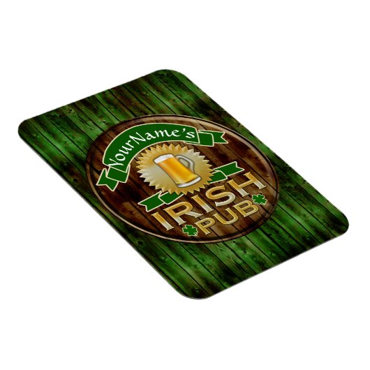 Personalisierter Name Irish Pub Sign St. Patrick's Magnet (Rechte Seite)