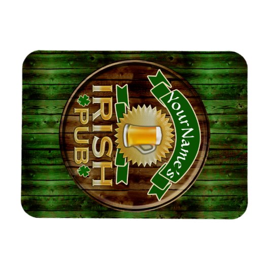Personalisierter Name Irish Pub Sign St. Patrick's Magnet (Horizontal)