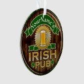 Personalisierter Name Irish Pub Sign St. Patrick's Ornament (Vorderseite)