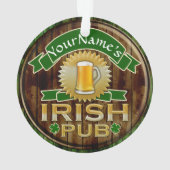 Personalisierter Name Irish Pub Sign St. Patrick's Ornament (Rückseite)