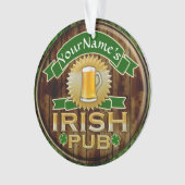 Personalisierter Name Irish Pub Sign St. Patrick's Ornament (Vorderseite)