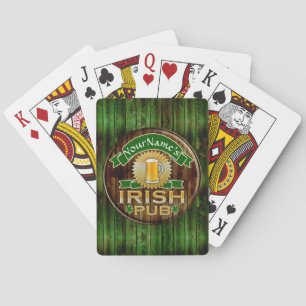 Personalisierter Name Irish Pub Sign St. Patrick's Spielkarten