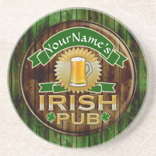 Personalisierter Name Irish Pub Sign St. Patrick's Untersetzer