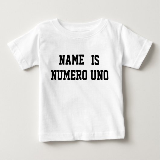 Personalisierter Name ist Numero Uno Baby T-shirt (Vorderseite)