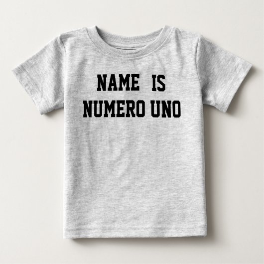 Personalisierter Name ist Numero Uno Baby T-shirt (Vorderseite)